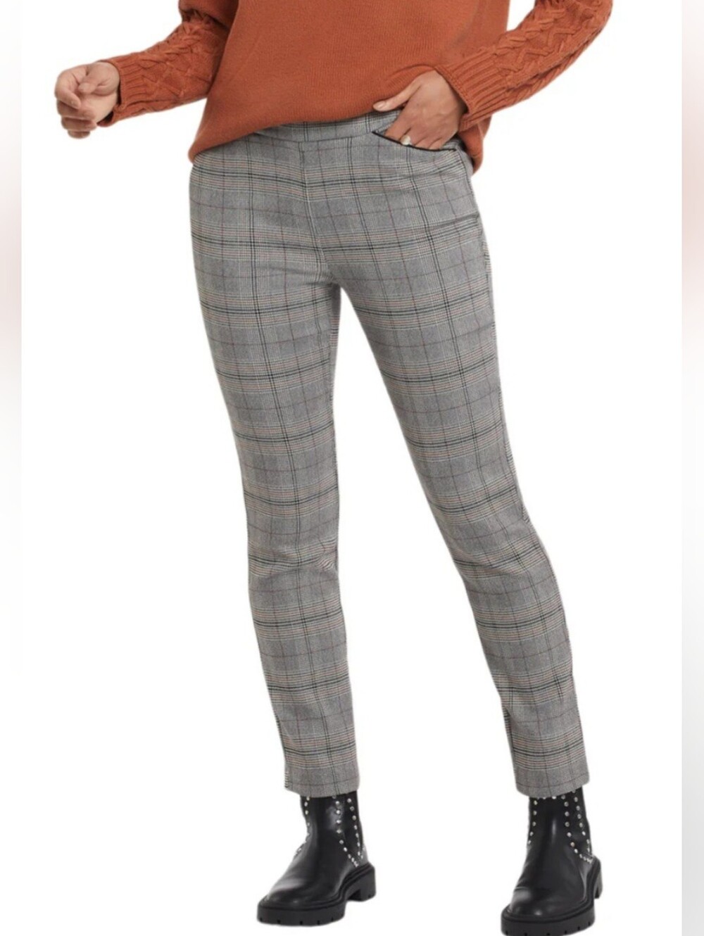 NWT! Tribal Pull-On Ankle Pants in Sierra Plaid Size 14